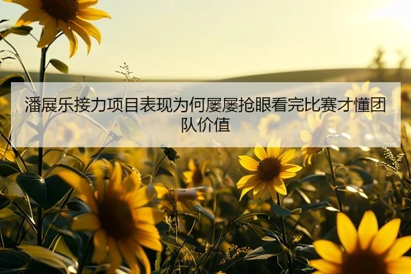 潘展乐接力项目表现为何屡屡抢眼看完比赛才懂团队价值
